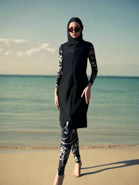 Swim Burkini Swimsuit & Hat,Summer Beach