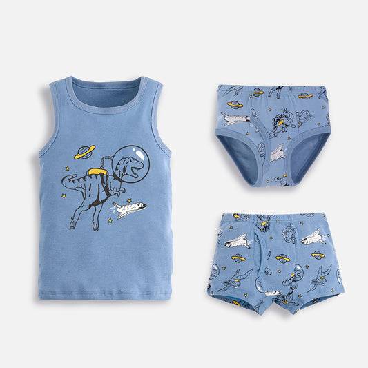 3-Pieces Simple Outer Space Dinosaur Matching Set
