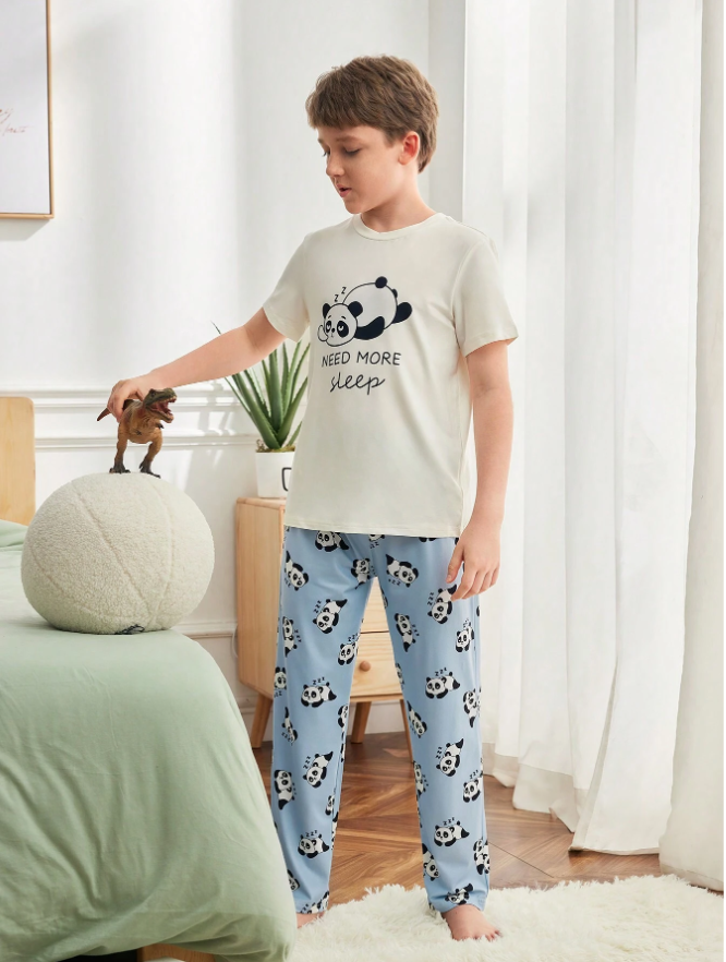 Boy Casual 2pcs Long T-Shirt And Shorts
