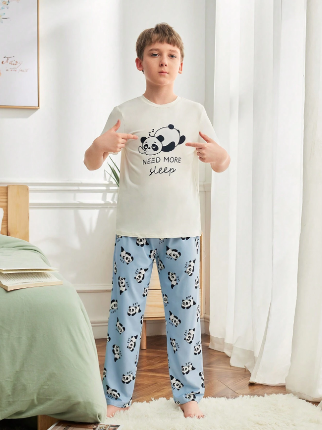 Boy Casual 2pcs Long T-Shirt And Shorts