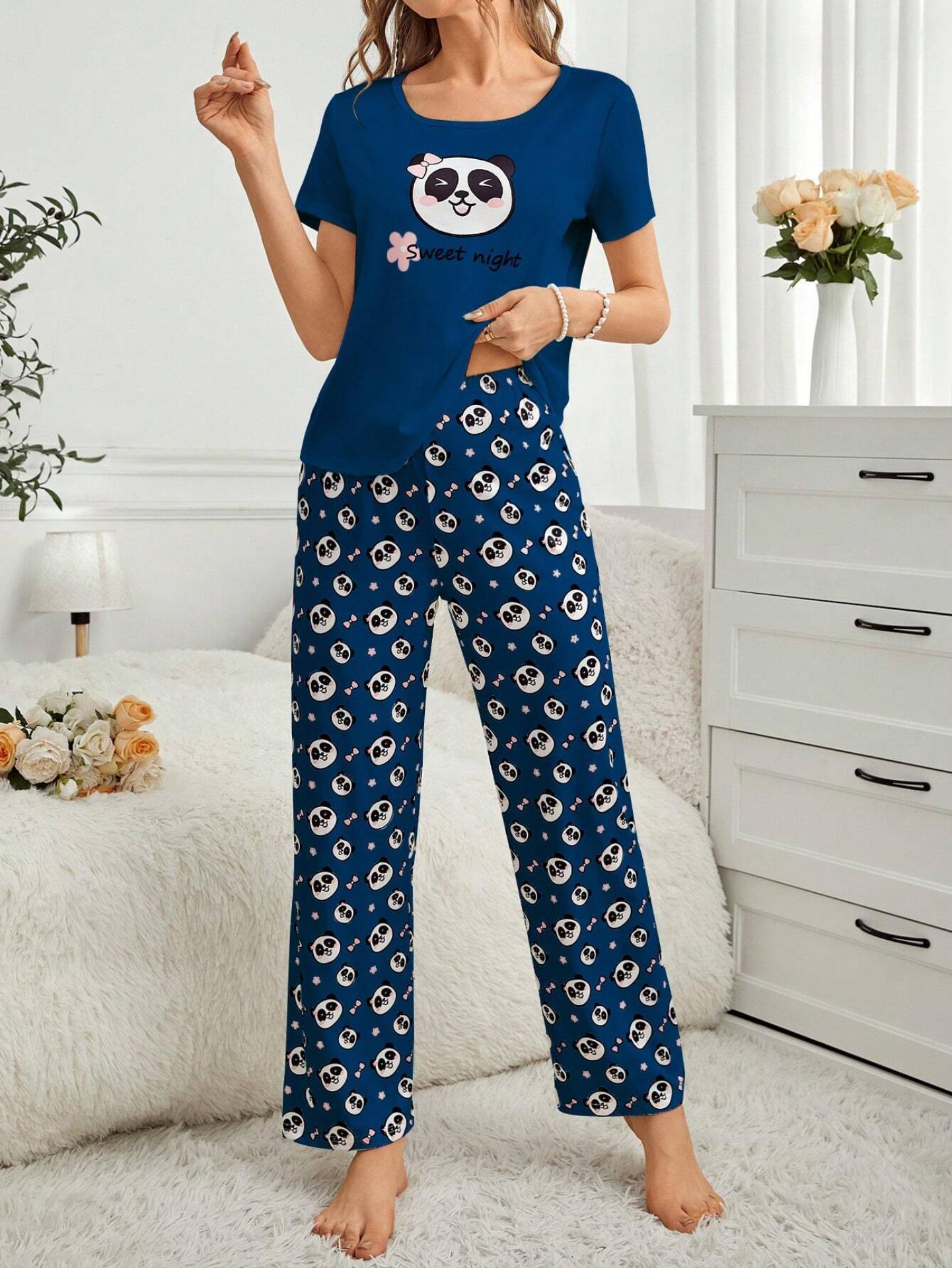 Cute Panda Design Women's Pajama Set
