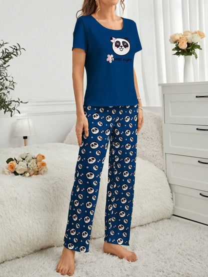 Cute Panda Design Women's Pajama Set