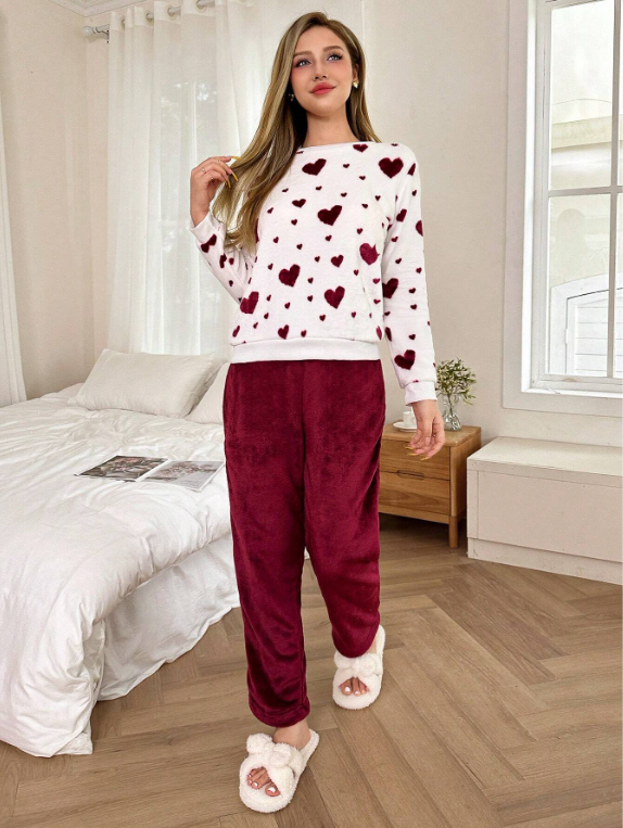 Women pink winter pajama