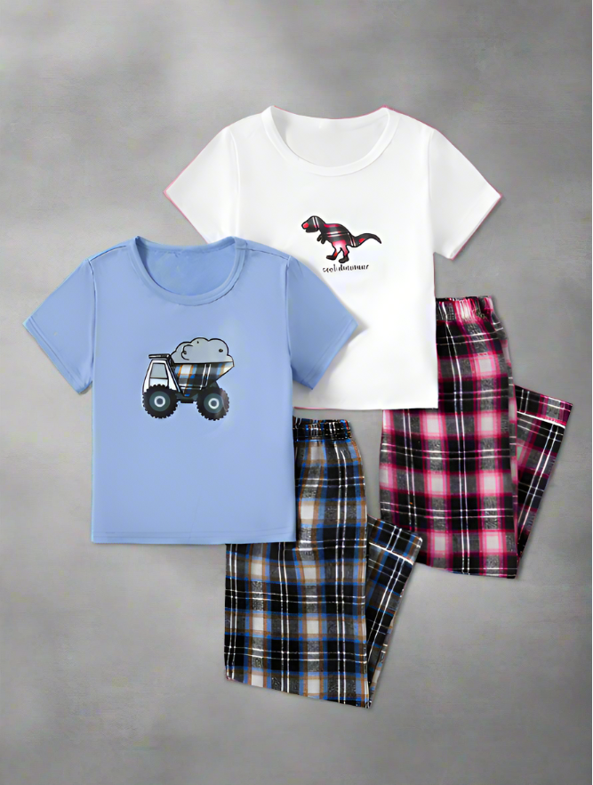 Plaid & Play Boys' Pajama Set