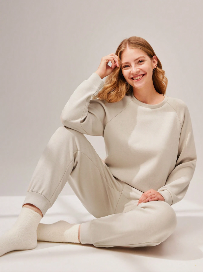 Women Sweatshirt & Jogger Pants Loungewear Set