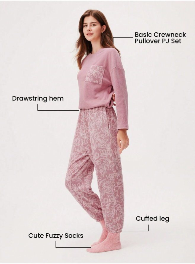 Women Winter Soft Pajama Set