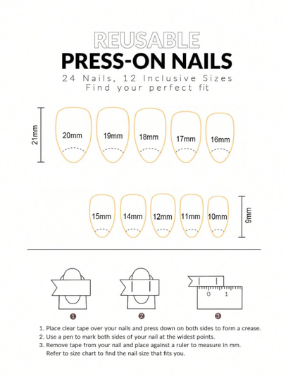 NuanceBlend: 24-Piece French Gradient Press-On Nail Kit