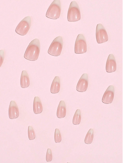 Nude & Milky White Almond Nails Kit