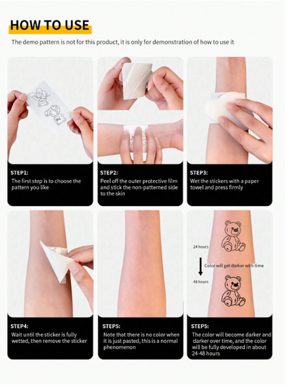 1pc Temporary Tattoo Sticker Set