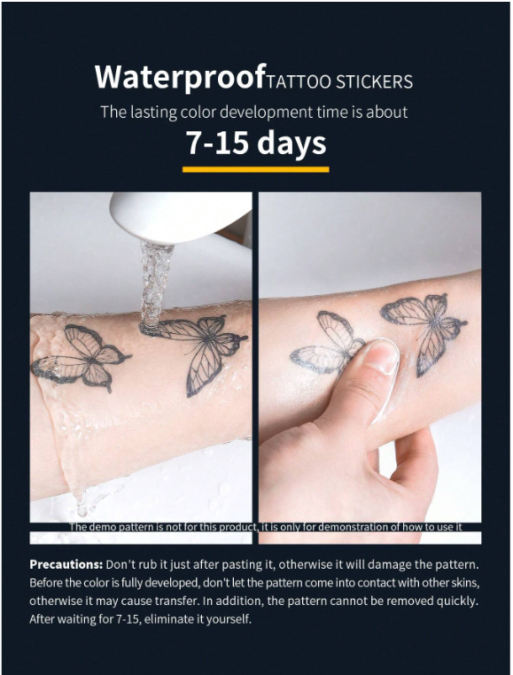 1 sheets Realistic Waterproof Semi-Permanent Tattoo Stickers