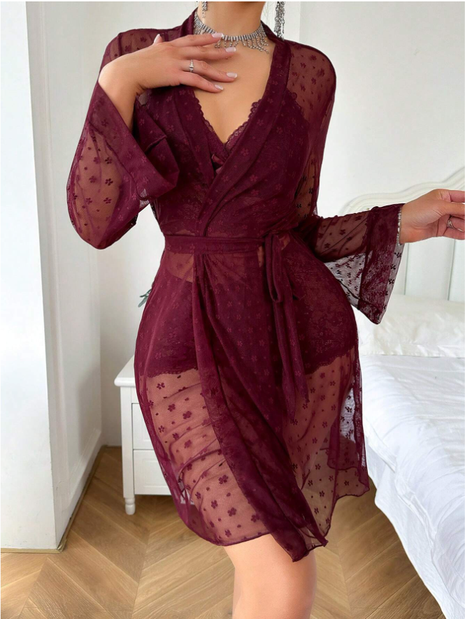 Women's Lace Mesh Pyjama Set