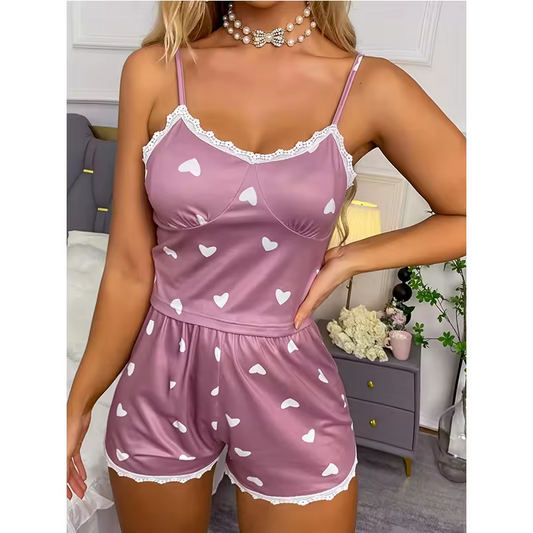 Women'S Lace Pajamas Two-Piece Shorts