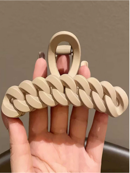 4pcs Plastic Multicolor Lock Chain-Shaped Hair Claw Clip Set