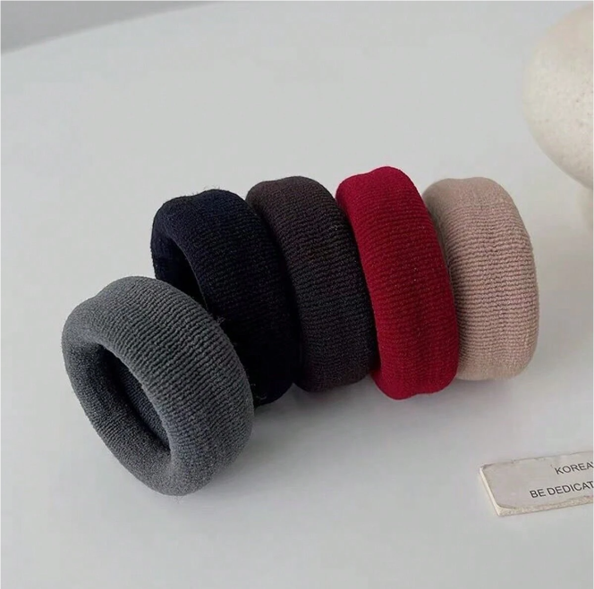 5pcs Women's Multicolor Hair Bands - Ideal for high ponytails.